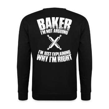 Baker Baking Baker Bakery Baking - Unisex Sweatshirt - black - Back - Alina (178cm)