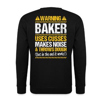 Baker Baking Baker Bakery Baking - Unisex Sweatshirt - black - Back - Alina (178cm)
