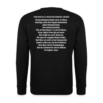 Veranstaltungstechniker Event Technician - Unisex Pullover - Schwarz - Hinten - Alina (178cm)