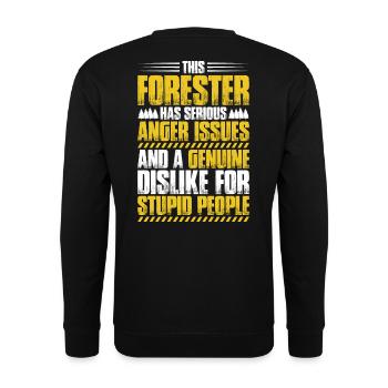 Förster Forstwirtschaft Forester Waldarbeiter Wald - Unisex Pullover - Schwarz - Hinten - Alina (178cm)
