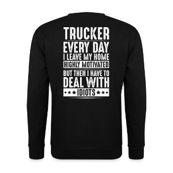 Chauffeur de camion Chauffeur de camion Chauffeur professionnel Camionneur - Sweat-shirt Unisexe - noir - Dos - Alina (178cm)