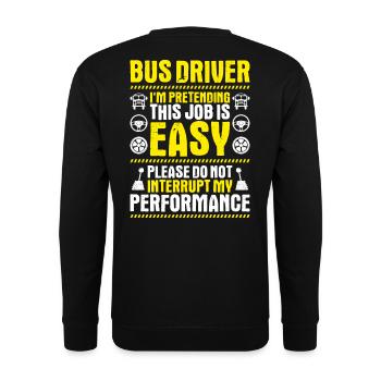 Chauffeur d’autobus Chauffeur d’autobus Autobus chauffeur d’autobus scolaire - Sweat-shirt Unisexe - noir - Dos - Michal (187cm)