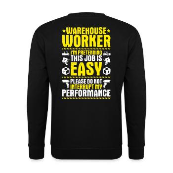 Warehouse Logistics Specialist Warehouse Worker Warehouse - Unisex Sweatshirt - black - Back - Alina (178cm)