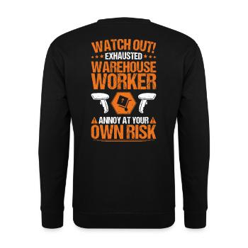 Warehouse Logistics Specialist Warehouse Worker Warehouse - Unisex Sweatshirt - black - Back - Alina (178cm)