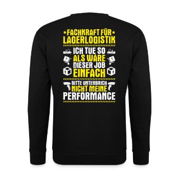 Fachkraft für Lagerlogistik Warehouse Worker Lager - Unisex Pullover - Schwarz - Hinten - Michal (187cm)