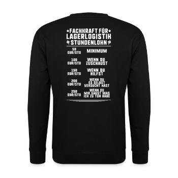 Fachkraft für Lagerlogistik Warehouse Worker Lager - Unisex Pullover - Schwarz - Hinten - Alina (178cm)