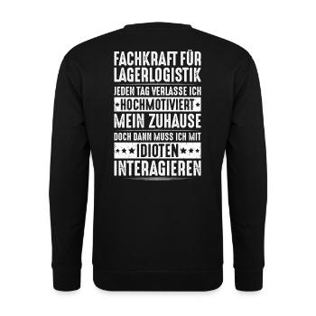 Fachkraft für Lagerlogistik Warehouse Worker Lager - Unisex Pullover - Schwarz - Hinten - Alina (178cm)