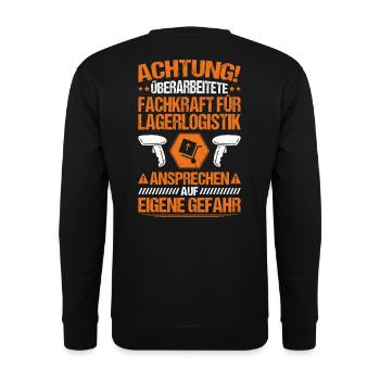 Fachkraft für Lagerlogistik Warehouse Worker Lager - Unisex Pullover - Schwarz - Hinten - Michal (187cm)