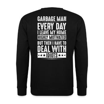Specialist for recycling and waste management - Unisex Sweatshirt - black - Back - Alina (178cm)