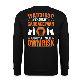 Specialist for recycling and waste management - Unisex Sweatshirt - black - Back - Alina (178cm)