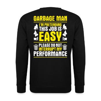 Specialist for recycling and waste management - Unisex Sweatshirt - black - Back - Alina (178cm)