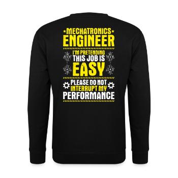 Mechatroniker Mechatronik Mechatronics Engineer - Unisex Pullover - Schwarz - Hinten - Michal (187cm)