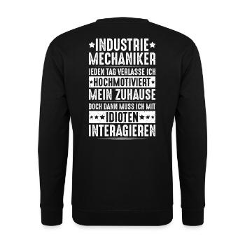 Industriemechaniker Industrial Mechanic - Unisex Pullover - Schwarz - Hinten - Michal (187cm)
