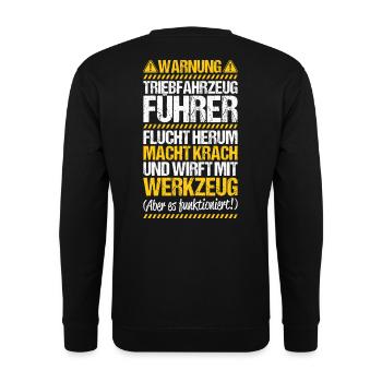 Triebfahrzeugführer Lokführer Train Driver - Unisex Pullover - Schwarz - Hinten - Michal (187cm)
