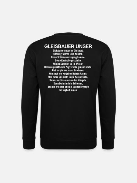 Gleisbauer Schienenarbeiter Gleisbau Track Laborer - Unisex Pullover - Schwarz