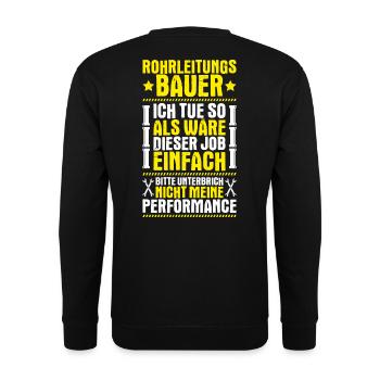 Rohrleitungsbauer Rohrleitungsbau Pipelayer - Unisex Pullover - Schwarz - Hinten - Alina (178cm)