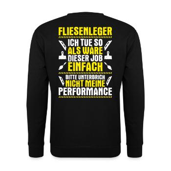 Fliesenleger Plattenleger Mosaikleger Floor Tiler - Unisex Pullover - Schwarz - Hinten - Alina (178cm)