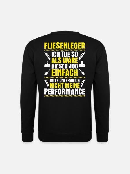 Fliesenleger Plattenleger Mosaikleger Floor Tiler - Unisex Pullover - Schwarz
