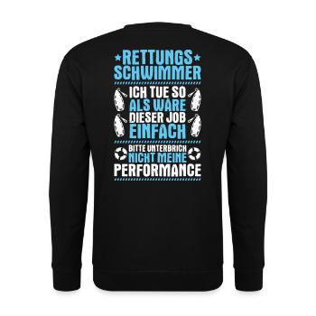 Rettungsschwimmer Wasserrettung Lifesaver - Unisex Pullover - Schwarz - Hinten - Alina (178cm)