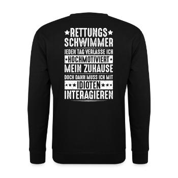Rettungsschwimmer Wasserrettung Lifesaver - Unisex Pullover - Schwarz - Hinten - Alina (178cm)