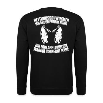 Rettungsschwimmer Wasserrettung Lifesaver - Unisex Pullover - Schwarz - Hinten - Alina (178cm)