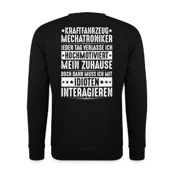 KFZ-Mechatroniker Car Mechanic Auto Mechanic - Unisex Pullover - Schwarz - Hinten - Michal (187cm)