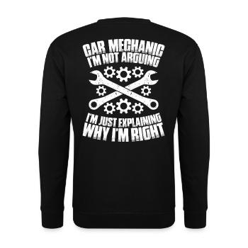 Ingénieur en mécatronique automobile Mécanicien automobile Mécanicien automobile - Sweat-shirt Unisexe - noir - Dos - Alina (178cm)