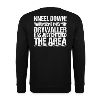 Installateur de cloisons sèches Drywaller - Sweat-shirt Unisexe - noir - Dos - Alina (178cm)