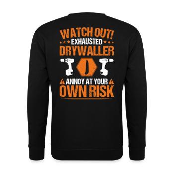 Drywall fitter Drywaller - Unisex Sweatshirt - black - Back - Alina (178cm)