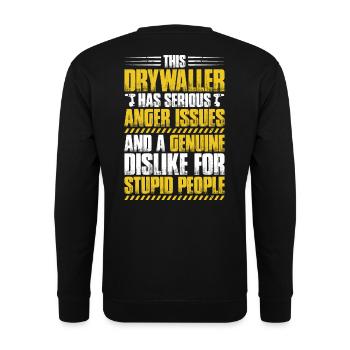 Installateur de cloisons sèches Drywaller - Sweat-shirt Unisexe - noir - Dos - Alina (178cm)