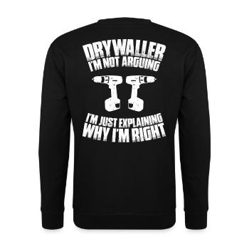 Drywall fitter Drywaller - Unisex Sweatshirt - black - Back - Alina (178cm)