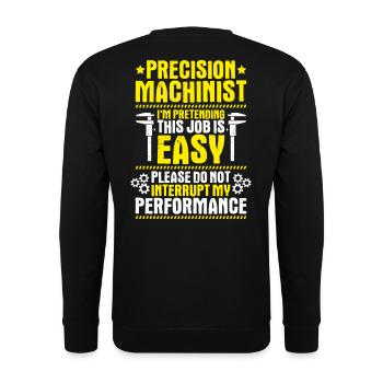 Precision mechanic Precision Machinist - Unisex Sweatshirt - black - Back - Alina (178cm)