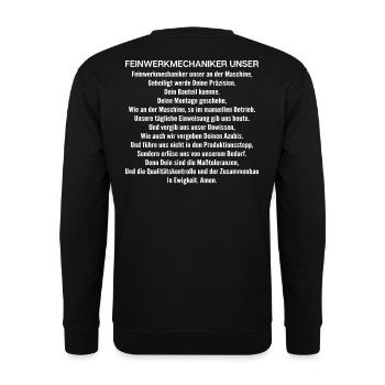 Feinwerkmechaniker Precision Machinist - Unisex Pullover - Schwarz - Hinten - Michal (187cm)