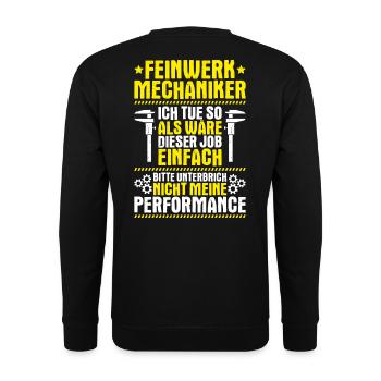 Feinwerkmechaniker Precision Machinist - Unisex Pullover - Schwarz - Hinten - Michal (187cm)