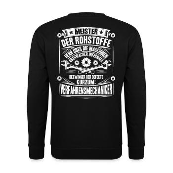 Verfahrensmechaniker Verfahrensmechanikerin - Unisex Pullover - Schwarz - Hinten - Alina (178cm)
