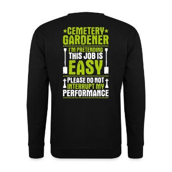 Friedhofsgärtner Friedhof Cemetery Gardener - Unisex Pullover - Schwarz - Hinten - Alina (178cm)
