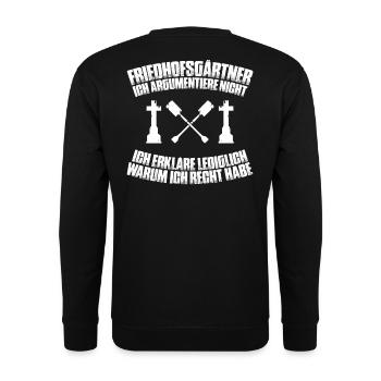 Friedhofsgärtner Friedhof Cemetery Gardener - Unisex Pullover - Schwarz - Hinten - Alina (178cm)