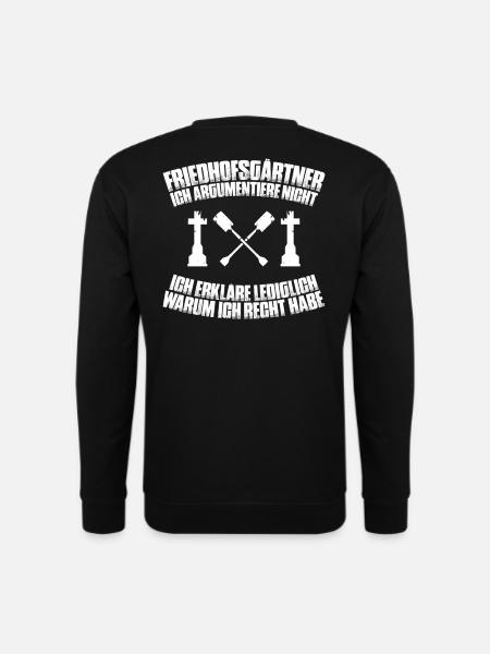 Friedhofsgärtner Friedhof Cemetery Gardener - Unisex Pullover - Schwarz