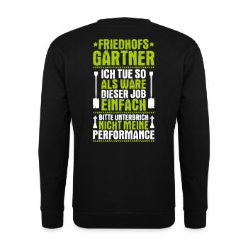 Friedhofsgärtner Friedhof Cemetery Gardener - Unisex Pullover - Schwarz - Hinten - Michal (187cm)