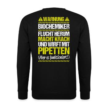 Biochemiker Biochimie Biochimie Biochimiste - Sweat-shirt Unisexe - noir - Dos - Alina (178cm)