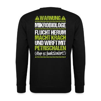 Mikrobiologie Mikrobiologe Biologie Biologe - Unisex Pullover - Schwarz - Hinten - Alina (178cm)