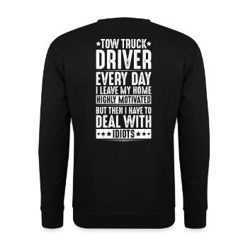Tow Truck Service Tow Truck Driver - Unisex Sweatshirt - black - Back - Alina (178cm)