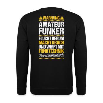 Amateurfunker Amateurfunk Radio Ham Amateur Radio - Unisex Pullover - Schwarz - Hinten - Michal (187cm)