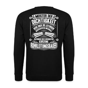 Rohrleitungsbauer Rohrleitungsbau Pipelayer - Unisex Pullover - Schwarz - Hinten - Alina (178cm)