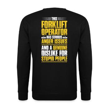 Staplerfahrer Gabelstaplerfahrer Forklift Operator - Unisex Pullover - Schwarz - Hinten - Alina (178cm)