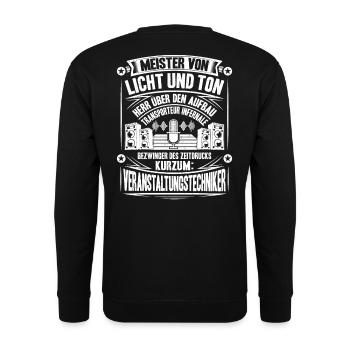 Veranstaltungstechniker Event Technician - Unisex Pullover - Schwarz - Hinten - Alina (178cm)