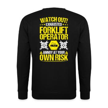 Forklift Driver Forklift Operator - Unisex Sweatshirt - black - Back - Michal (187cm)