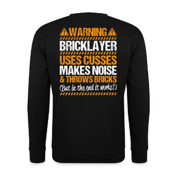 Master Masonry Masonry Bricklayer Mason - Unisex Sweatshirt - black - Back - Alina (178cm)