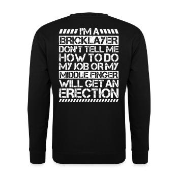Master Masonry Masonry Bricklayer Mason - Unisex Sweatshirt - black - Back - Alina (178cm)