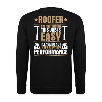 Roofer Roofing Roofing Roofing Roofers Roofing - Unisex Sweatshirt - black - Back - Alina (178cm)